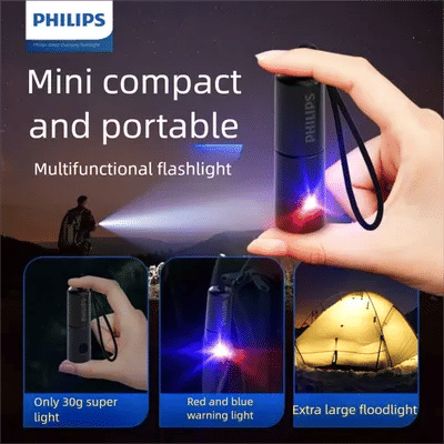 Philips 1126 lampe de poche petite lampe de poche Led lampe de poche Portable EDC avec 4 Modes d'éclairage pour l'auto-défense Camping torche lumière
