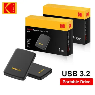 Kodak P150 2.5-inch Portable External Hard Drive - High-Speed Storage 1TB/500GB Read up to 450mb/s for Laptop Desktop PS4 PS5
