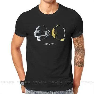 Daft – t-shirt à col rond pour Homme, haut de haute qualité, Punk, groupe de musique électronique, casque, Art essentiel, ample