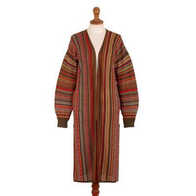 'Classic Andean-Made Acrylic and Baby Alpaca Blend Kimono'