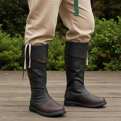scarpe rinascimentali medievali vintage retrò pirata cavaliere ritter scarpe da uomo unisex per eventi / feste in maschera stivali medievali fantasia