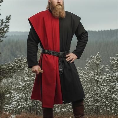 Punk Gotico Medievale Rinascimento Blusa / Camicia Guerriero Cavaliere Vichingo Crociato Tinta unica Costume Per uomo Vichingo Feste Adulti Blusa