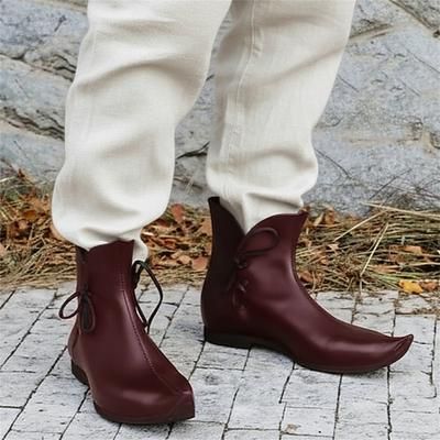 Retrò Vintage Medievale Rinascimento Scarpe Costume Per uomo Celtico Costumi da pirata Halloween Carnevale Mascherata Mascherata Festa Sera Adulti Scarpe