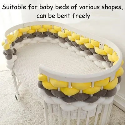 5M 196 inch Anti-collision Bed Circumference Guardrail Baby Room Decoration Woven Twist Single-strand Bed Circumference Crib