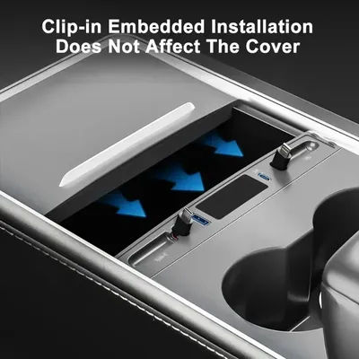 Station d'accueil pour Tesla modèle 3 Y 27W, chargeur rapide, Hub de Shunt USB, Extension de Console centrale, accessoires de capteur intelligent 2021 – 2023