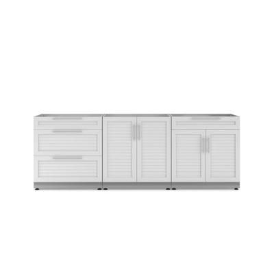 NewAge Outdoor Kitchens Stainless Steel 3-Piece Cabinet Set with 2-Door, 2-Door Drawer and 3-Drawer Cabinet