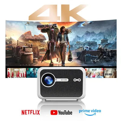 CAIWEI A6L Full HD 1080P Projector 4K Home Theater 2500 ANSI Dolby for Movies Smart TV WiFi Auto Focus Beam Projector with MEMC