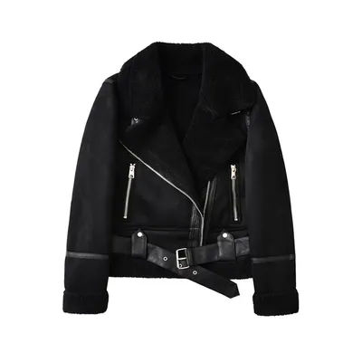 Winter Women Thick Warm Suede Lamb Jacket Short Motorcycle Brown Coats Faux Shearling Sheepskin Leather Jackets Outwear New