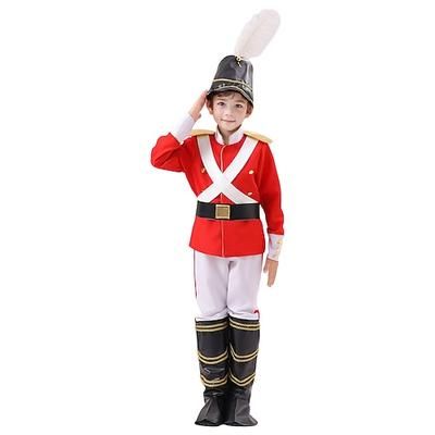 Soldatino giocattolo Costume Abito di Natale fantasia Ragazzi Costume Cosplay Costume di Natale Bambini Natale Capodanno Performance Feste Top Pantaloni Cintura Cappello
