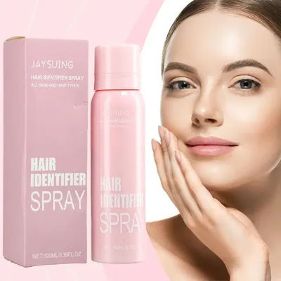 Facial Hair Removal Spray 100ml Gentle Soothing Hair Identifier Spray Depilatory Spray with 3 Scraper for Women Girls V8L9