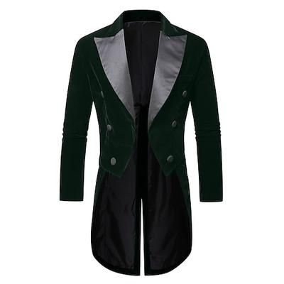 Retrò Vintage Punk Gotico Medievale Smoking Frac Lunghe Vampiro Cavaliere Costume Per uomo Stile Steampunk Halloween Performance LARP Fiera Rinascimentale Adulti Cappotto Autunno Inverno