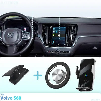 Support de téléphone magnétique pour voiture, fabriqué sur mesure pour Volvo S60 S 60 2022 2023 2024, détection intelligente, chargement sans fil