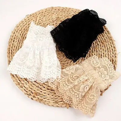 1 paire de fausses manches détachables, nouvelle mode printemps automne, manchettes en dentelle, volants, manches coudières, pull, couverture de bras décorative