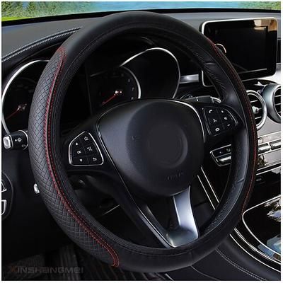 Coprivolante universale per auto da 37/38 cm, coprivolante antiscivolo per auto, in pelle goffrata antiscivolo, stile auto
