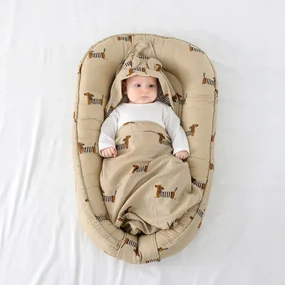 Portable Crib Travel Bed Infant Toddler Cotton Cradle for Newborn Baby Bed Bassinet Bumper New 95x60cm Baby Nest Bed with Pillow