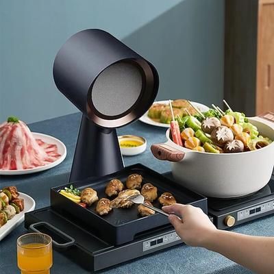 cappa aspirante portatile, cappa aspirante da tavolo, con ventola di scarico a 2 velocità, filtro in alluminio rimovibile, grande contenitore per il grasso, ventola di scarico portatile per cucina,