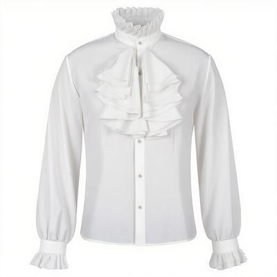 Punk Gotico Medievale Rinascimento Camicia Lunghe Cavaliere Tinta unica Costume Per uomo Reale Mascherata Feste Performance Mascherata Adulti Camicia