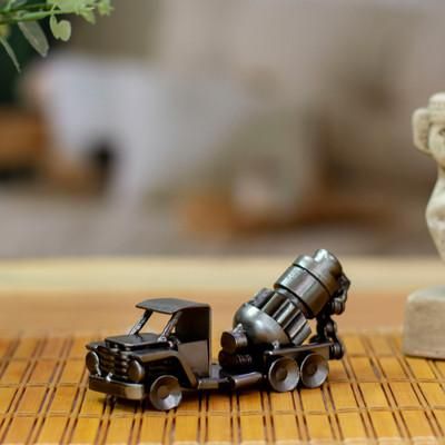 Mixing Magic,'Recycled Metal Figurine with Concrete Mixer Truck Theme'
