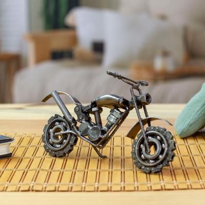 'Inspirational Eco-Friendly Upcycled Motorcycle Sculpture'