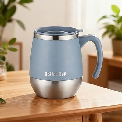 tazza da caffè sottovuoto in acciaio inox, tazza termica a doppia parete con coperchio per bevande calde bevande fredde, 500 ml/16,91 oz, regalo perfetto per uso domestico, attività all'aperto,