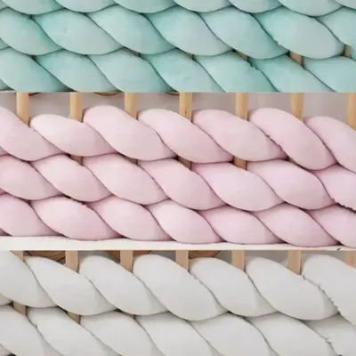 5M/3M Anti-collision Strip Diy Baby Splicing Bed Woven Fence Guardrail Decoration Crib Fence Soft Pack Ins Wind and Mahua
