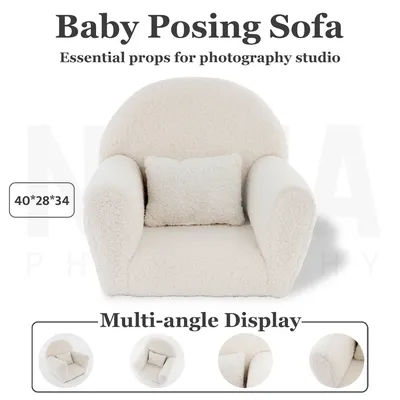 Newborn Photography Posing Mini Sofa Round Back Couch Children Creative Photo Chair Studio 1-3 Month Infant Shooting Accessories