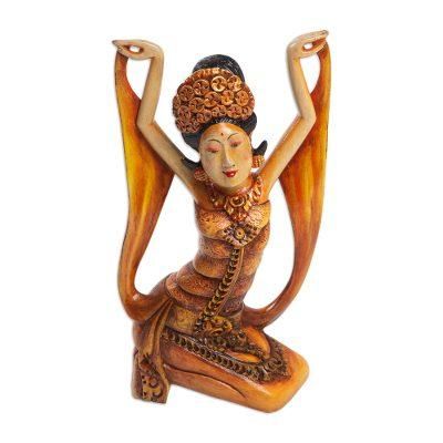 Oleg Tamulilingan,'Crocodile Wood Dancing Sculpture from Bali'