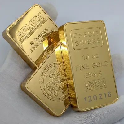 New 10 oz APMEX Gold Plated Bar Non-Magnetic Gold Bullion 1 oz Copper Bar With Different Serial Number Souvenir Gifts
