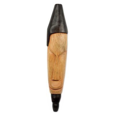 Journalist,'Authentic Hand Carved African Mask in Natural Wood'
