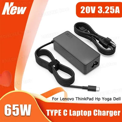 65W 20V 3.25A TYPE C Laptop Charger Adapted For Lenovo ThinkPad Hp Yoga Dell ASUS Fast Power Supply Adapters USB C Interface