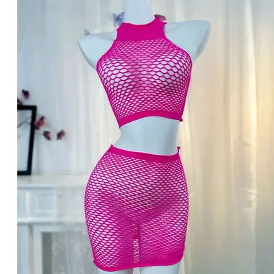 1 ensemble Sexy femmes résille couverture Ups évider moulante femmes maillots de bain voir à travers gland robe sans Bikini maillots de bain qq656