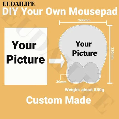 Bricolage sur mesure 3D main repose-poignet tapis de souris personnalisé votre propre tapis de souris Silicone Oppai doux tapis de souris bureau travail cadeau