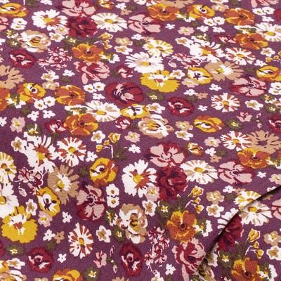 Tissu pour blouses "fleurs", violet/coloré