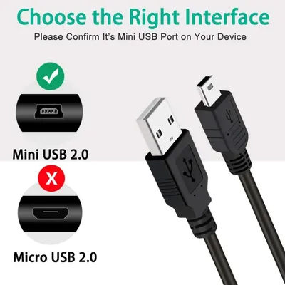 Câble Mini USB mâle vers mini-b 5 broches mâle, câble de Charge de données rapide pour lecteur MP3 Garmin Nuvi GPS, Dash Cam, contrôleur de disque dur PS3
