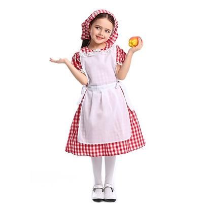 250° anniversario USA 19° secolo anni 1800 Abito da prateria Set cuffia e grembiule Maniche corte Ragazza pioniera Coloniale Pioniere Guerra rivoluzionaria Vichy quadrettato Costume Ragazze Halloween