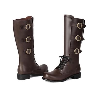 Medievale Rinascimento Scarpe Stivali al ginocchio Stivali jazz piatti Cavaliere Cavaliere Celtico Costume Unisex Celtico Costumi da pirata Reale Mascherata Evento / Festa LARP Fiera Rinascimentale