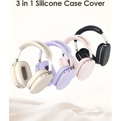 Pour AirPods Max 3 en 1 ensemble de housses en silicone - Baby-Skin Soft & 360 ° Protection pour coussinets d'oreille/bandeau, accessoires de couverture pour écouteurs