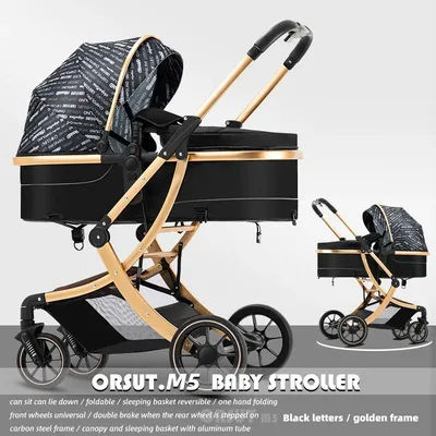 Lightweight High-view Baby Stroller, Can Sit or Lie Down, Lightweight and Foldable, Two-way Shock-absorbing Newborn Stroller