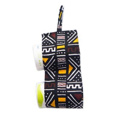 'Double-Compartment Cotton Tissue Holder with Ankara Patterns'