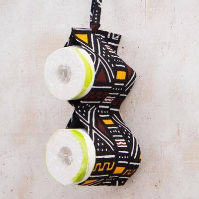 'Double-Compartment Cotton Tissue Holder with Ankara Patterns'