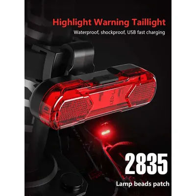 LED Bike Tail Light Rechargeable 4 Lighting Modes Bicycle Rear Warning Lamp Night Riding Safety Light for MTB Bike Accessories