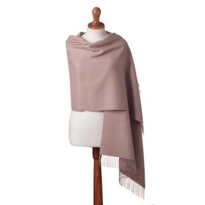 Simple Beauty in Dusty Rose,'100% Baby Alpaca Shawl in Solid Dusty Rose from Peru'