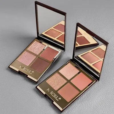 1/2PCS Four-color Eyeshadow Palette Sparkling Pink Brown Earth Color Smoked Eye Shadow Palette Matte Glitter Eyeshadow Shiny Eye
