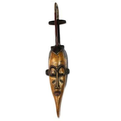 Ivoirian wood mask, 'Guro Flamingo'