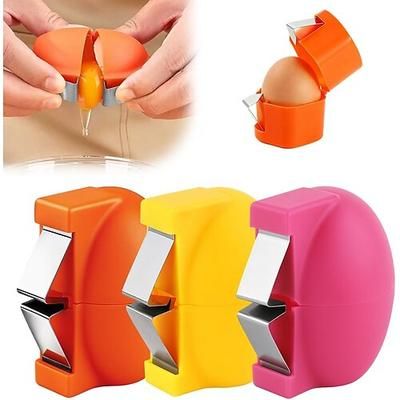 3 pezzi apriscatole per uova, utensile per rompere le uova in acciaio inossidabile, separatore di uova multifunzionale per uova crude e sode, sbucciatore per rimuovere il guscio, utensile da cucina