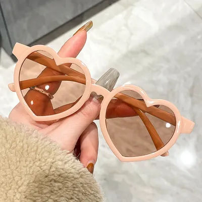 Lunettes de soleil pour enfants en forme de cœur, lunettes de soleil pour enfants, couleur bonbon, lunettes de soleil vibrantes, UV400, lunettes de soleil pour enfants