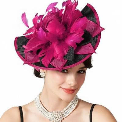 Copricapo affascinante Gentildonna Floreale Costume Per donna Mascherata Tè Ascot Festival delle corse di cavalli Adulti Copricapo