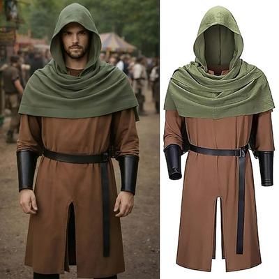 Medievale Rinascimento Costume di fantasia Parabraccia Tunica Guerriero Vichingo Costume Per uomo Halloween Carnevale Performance LARP Fiera Rinascimentale Adulti Costume