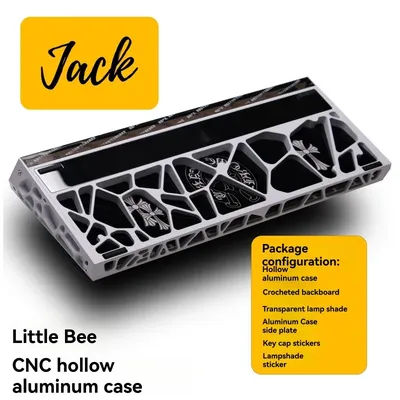 Loho68 Keyboard Case Aluminium Compatible with Little Bee Made68proUltra Hollowed-out Shell with Mirrored Back Panel Accessories