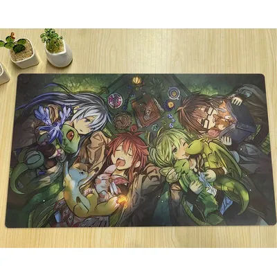 Tapis de jeu YuGiOh Duel Charmer Family TCG CCG pour jeux de cartes à collectionner, tapis de souris, tapis de bureau en caoutchouc, zones et sac inclus, 60x35cm